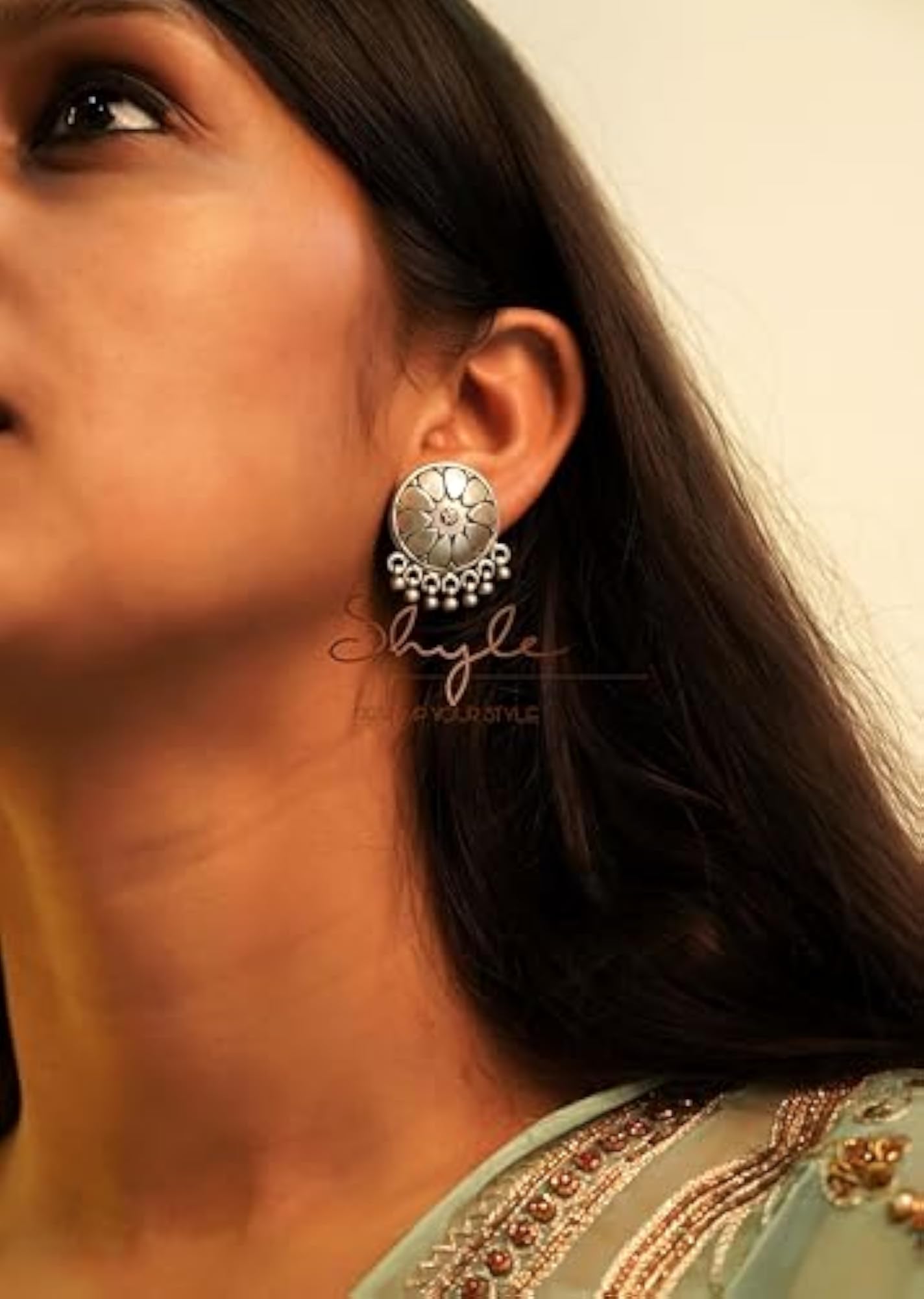 Women's 925 Silver Moh Fine Petal Ghughri Studs, Gift for Her
