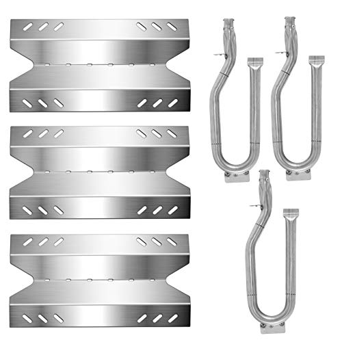 Kalomo Stainless Steel Gas Grill Parts Heat Plate Shield Heat Tent Burner Cover, Grill Burner Pipe Tube Replacement Kit for Members Mark BQ05046-6, Outdoor Gourmet BQ05046-6A, Sams Club BQ06W03,3-Pack
