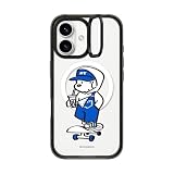 CASETiFY インパクト リングスタンド MagSafe対応 iPhone 16ケース [キックスタンド / 2mからの落下試験をクリア (MIL規格3倍相当) / ワイヤレス充電およびMagsafe対応] - Skater JOHN (Overalls) - クリア ブラック