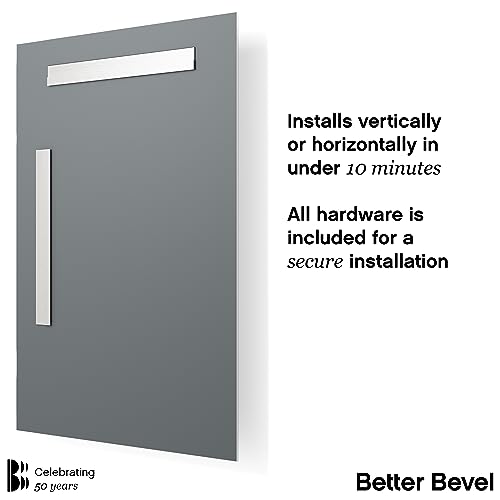 Frameless Bathroom Wall Mirror | 18 x 40 Rectangle, Beveled Edge | Ultra-Flush Hanging System