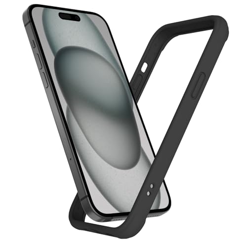 K TOMOTO Liquid Silicone Bumper Case for iPhone 15 Plus (6.7 Inch), Black