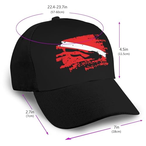 Scuba Diving Flag Unisex Classic Adjustable Curved Brim Baseball Cap, Trucker Hat2