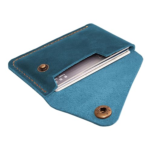 Turbosnail Leather Card Holder, Blue
