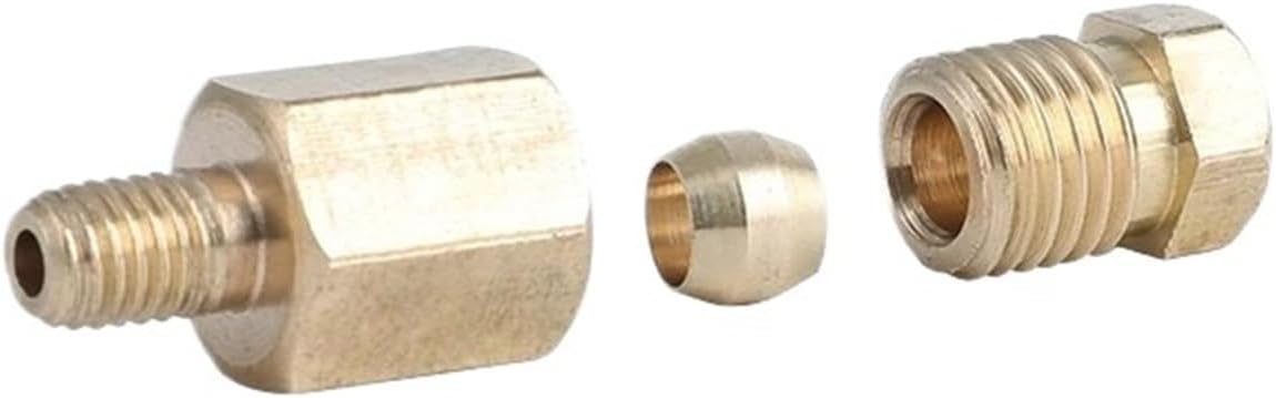 Compression Fittings 10pcs Compression Ferrule Tube Hexagon Nipple Connector Machine Lubrication Brass Oil Pipe Fitting Adapter(PD406)