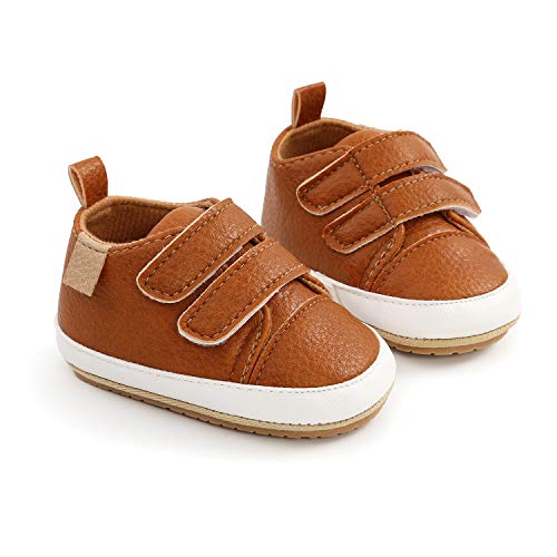 Image of Baby Boys Girls Shoes Non-Slip Rubber Sole High-Top PU Leather Sneakers Infant First Walking Shoes Toddler Crib Shoes Newborn Loafers Flats.