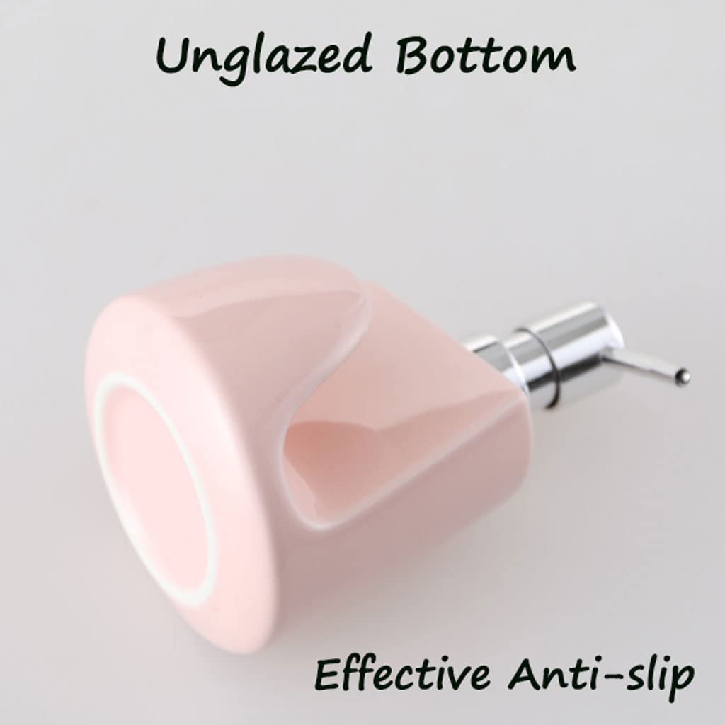 Dispensador de jabón de cerámica, dispensador de loción de Relleno de Doble propósito, Bomba a Prueba de óxido, Bomba de jabón de Esponja, Fregadero de Cocina de 400ml/13,5 oz