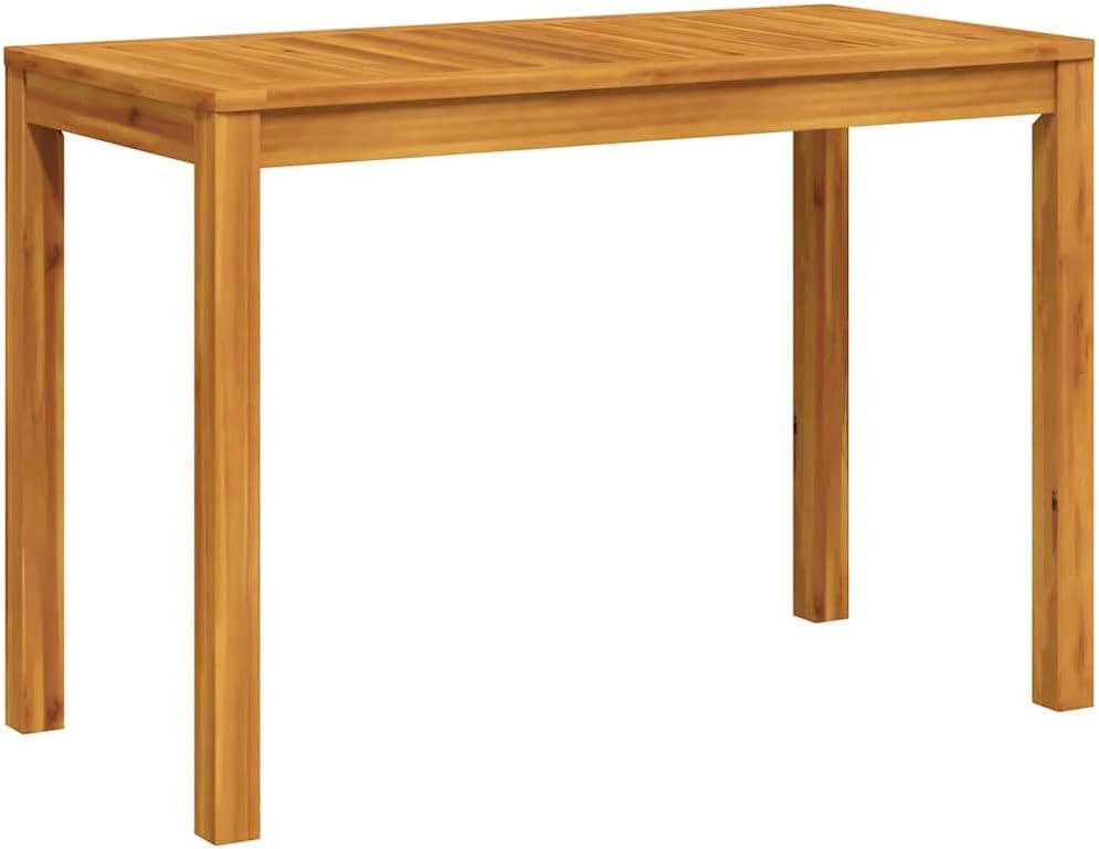 Natural Brown Solid Acacia Wood Outdoor Dining Table, Oiled Finish, 43.3 x 21.7 Inch Rectangular Patio Table for Garden, Terrace, Balcony