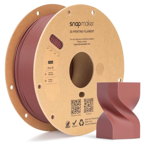 Snapmaker PLA-CF Carbon Fiber PLA 3D Printer Filament 1.75mm, 1kg (2.2lbs)