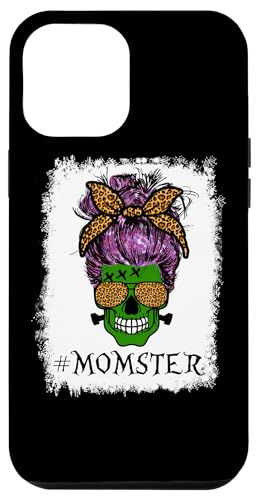 Carcasa para iPhone 15 Plus Momster Mom Halloween Skull Leopard Funny Monster Costume