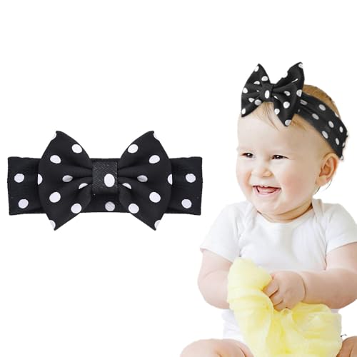 Polka Dot Bow Headband for Baby Toddler Girl Bows Head Band Stretchy Elastic Hair Band for Newborn Baby Girl Turban Headband with Bowknot Hairband...