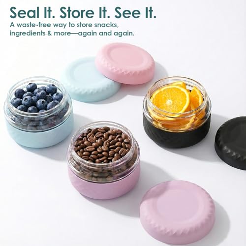 Image of 16 oz /2 Cup Glass Lunch Bowl Containers with Lids, 2 Pack, BPA-Free