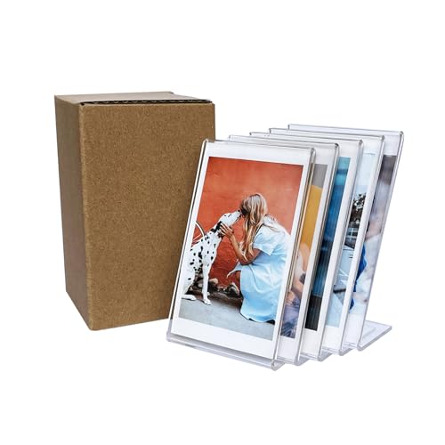 SULEPE 5 Packs Instax Mini Picture Frame, 2x3 Desk Polaroid Photo Frame, Small Wallet Size Photo Frame, Acrylic Cute Photo Frame for Fujifilm Instax Mini Instant Films 2.1 * 3.4”, Clear