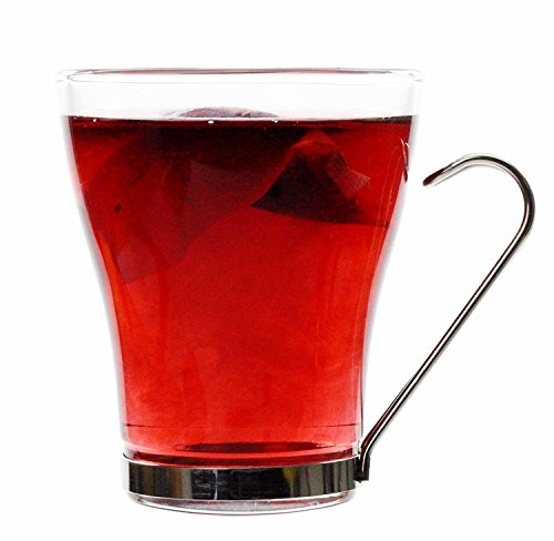 BORMIOLI Rocco ‘Oslo’ Clear Coffee Mugs Set of 6 (32cl) – Stylish Glass Cups for Hot Drinks: Cappuccino/Latte/Tea – Toughened Opal Glass – Microwave & Dishwasher Safe – Luxury Italian Tableware