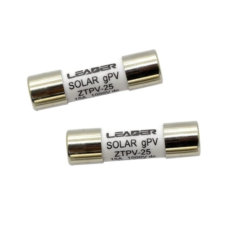 Fuse 1 Piece 1000V 10 * 38MM 2A 6A 8A 10A 12A 15A 20A-30A DC PV Solar Metal Alloys for Power System Protection(20A)