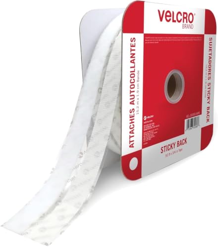 Image of VELCRO Brand - Sticky Back Tape Bulk Roll,50 ft x 3 /4 inch, White,Cut Hook and Loop Adhesive Strips to Length,Create Vertical Storage,Save Space,Keep Your Home,Office or Work Site Organized (Pack of 6)