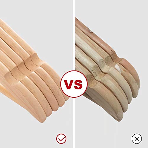 Elong Home Solid Wooden Hangers 20 Pack, Wood Suit Hangers With Extra Smooth Finish, Precisely Cut Notches And Chrome Swivel Hook, Clothes Hangers For Shirt Coat Jacket Dress thumb #5