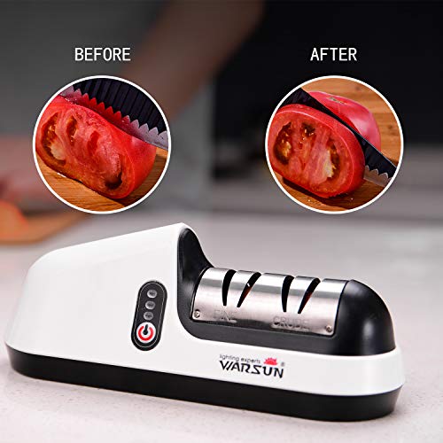 Warsun Electric Knife Sharpener, Professional Tool for Kitchen Knife, Rechargeable Knife Sharpener, Fine/Crude Modes, Non-slip Design - Thumbnail 6