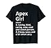 Apex Girl NC Caroline du Nord Cadeau amusant pour fille T-Shirt