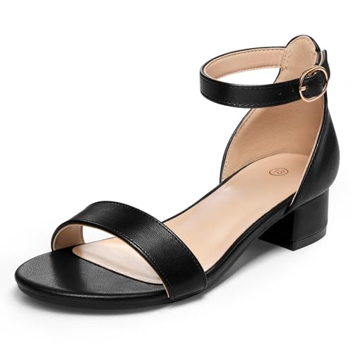 Image of K KomForme Girls Sandals Low Heels Dress Pump Ankle Strap Open Toe Wedding Party Shoes(Toddler /Little Kids /Big Kids)