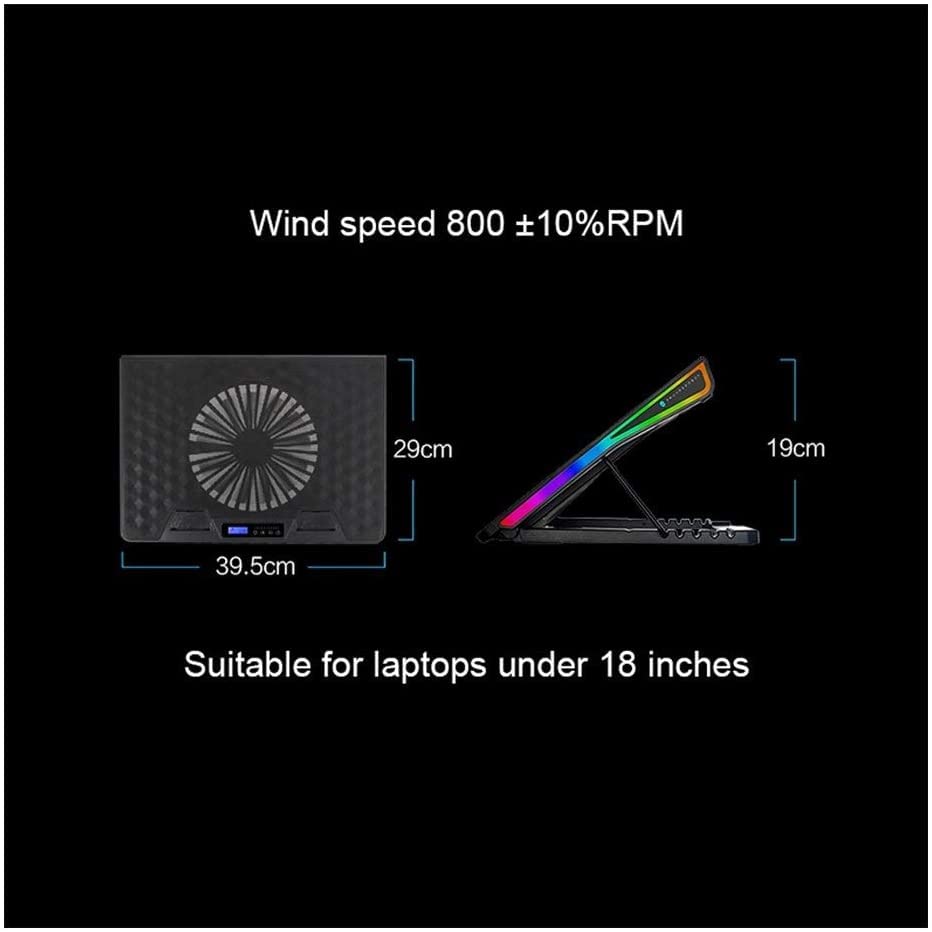 Base de refrigeración para portátil ideal para teletrabajo con luz RGB 3