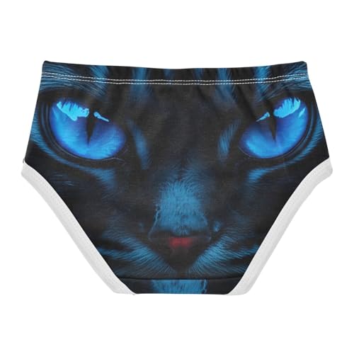 Cotton Toddler Girls Underwear Mysterious Glowing Blue Cat Eyes Cute Panties Girl Animals Briefs Undies Kids 2t2