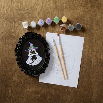 Mini Ghost with Cat Framed Paint-by-Number Kit by Artist's Loft® - Halloween Crafts and Craft Kits