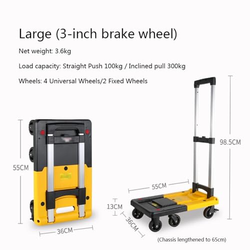 Carrito plegable de plataforma para carga y equipaje azul miniatura 2