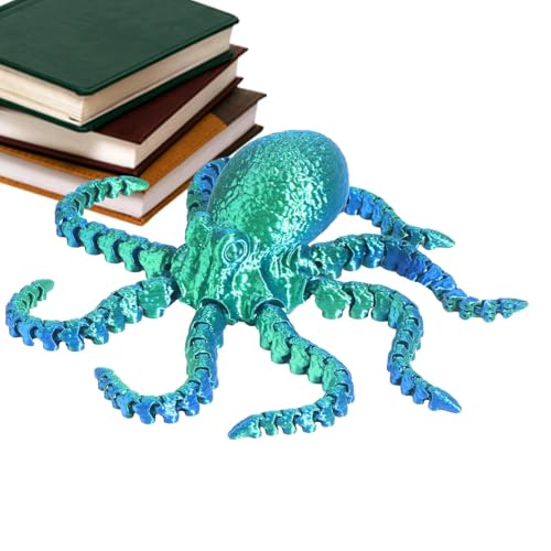 Tintenfisch, bedruckt in 3 D – 3 D bedruckter Oktopus, Sammlerfigur mit Gelenken, Oktopus, Tiermodell für Stressabbau, sensorisches Vergnügen und Fidget
