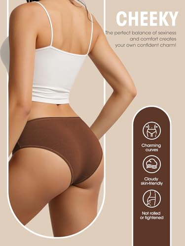 Image of Cotton Underwear for Women Stretch Low Rise Bikini Panties 6 Pack