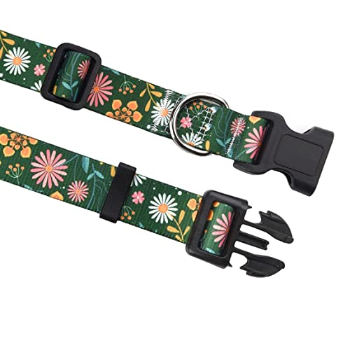Mihqy Dog Collar and Lead Set with Bohemia Floral Tribal Geometric Patterns - Soft Ethnic Style Collar Adjustable for Small Medium Large - Image 3
