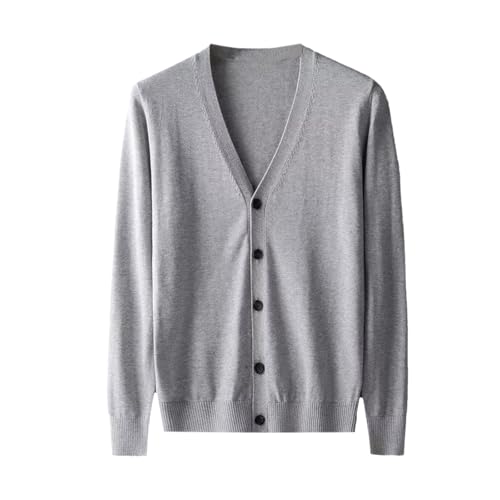 Bauzuoyo Chaqueta de punto para hombre, chaqueta de ocio de negocios, con cuello en V, monocolor, suéter de punto, chaqueta de punto para hombre, chaqueta de punto para otoño, camisa informal para