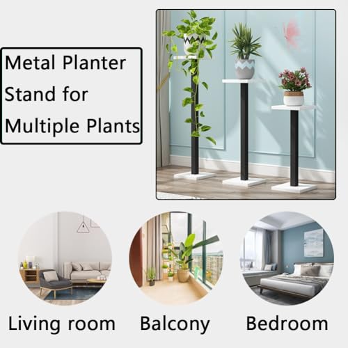 Support à plantes carré noir extérieur et intérieur porte-pot 100x24cm - 4