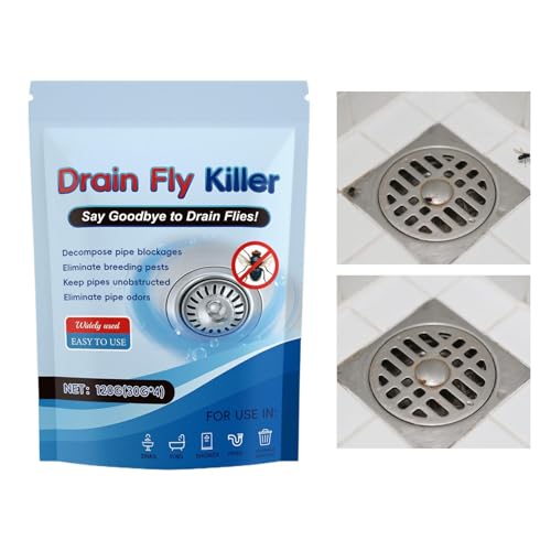 Drain Fruit Fly Eliminator Long-Lasting No Damage Cleaner Drain Fly Eliminator All-Natural Eliminates Gnats Sewer And More For Home Kitchen Bathroom Tub Laundry Room Basement Pipe Floor