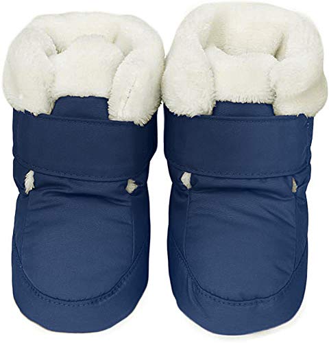 KVbaby Bottes Bottines Mixte bébé Chaussons Chaud Bébé Souple Chaussures Premiers Pas Bébé,Bleu,3-9 mois / 12 CM