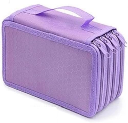 Estojo escolar grande com 4 divisórias organizador caneta lápis capacidade 72 peças portátil (Roxo)