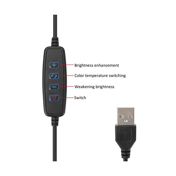 Yagosodee 10- Zoll- Dimmable- LED- Ring- Fülllicht- USB- Kamera- Videogellampe mit 1. 2M- Stativ- Telefon- Clip- Set – Bild 4