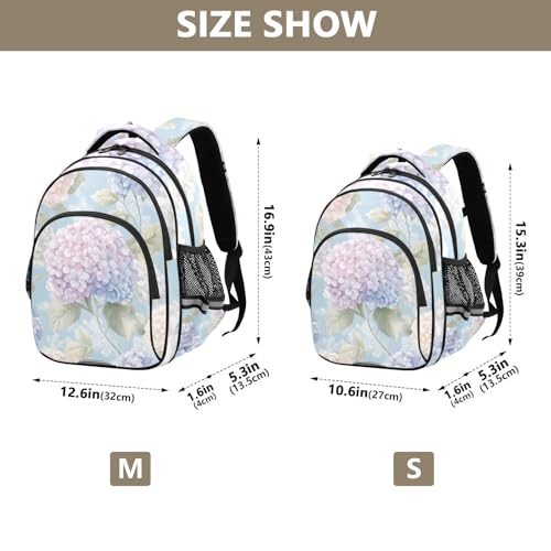 School Backpack for Boys Teen Bookbag Book Bags Pastel Hydrangea Casual Daypack Travel High Middle School Student3