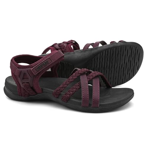 Image of UBFEN Womens Hiking Sandals Outdoor Comfortable Sport | Lightweight, Water Sandals, Adjustable Straps, Arch Support, Ideal for All-Day Wear, Beach, Vacation, Camping, Walking