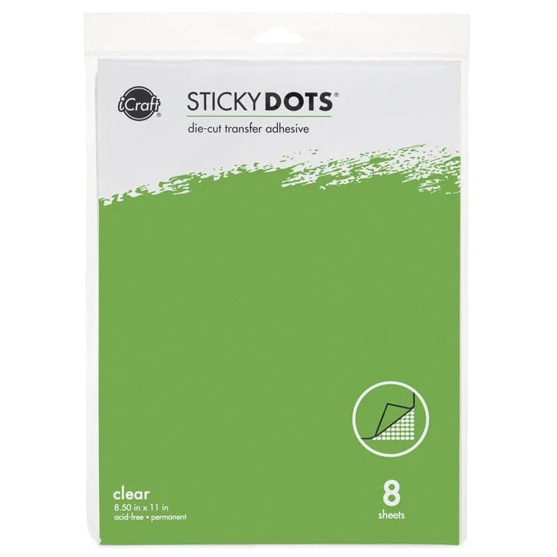 Sticky Dot Die-Cut Adhesive Sheets-8.5x11 8/Pkg