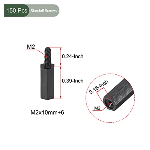 YOKIVE 150 Pcs M2 Standoff Screws, Nylon Hex PCB Standoffs with High Insulation Effect, Keep Height Consistent - Image 2