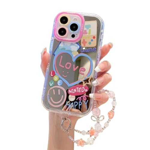 SPARKUP Love Game Mirror Silicone Case for iPhone – Cute Stylish Designer Back Cover with Built-in Mirror I Shockproof, Slim Fit Protective Phone Covers for Girls, Women (iPhone 13 Pro)