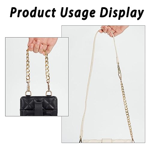 PH PandaHall 2pcs 12 Inch Golden Purse Strap Extender Gold Belt Chain Flat Bag Chain Straps for Handbags Clutches Purse Extended Crossbody Bags Decorations DIY Wallet - Image 3