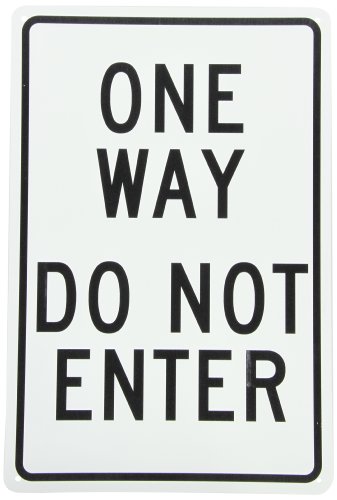 Panneau de contrôle de la circulation routière en aluminium noir et blanc 12x18 po