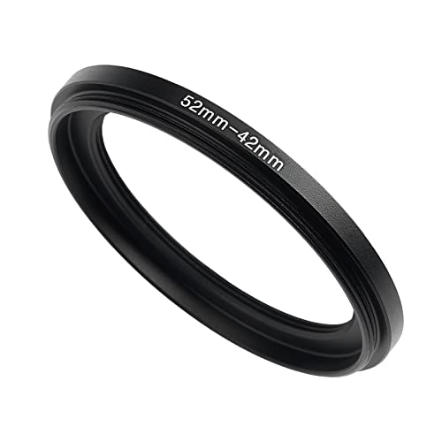 Image of 52mm to 42mm Step-Down Ring Filter Adapter,for All Brands UV ND CPL, Metal Ring Step-Down Rings Adapter Filter (52mm-42mm)