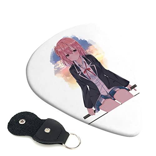 6枚セット ギターピック やはり俺の青春ラブコメはまちがっている スタイリッシュ 3種厚さ0.46/0.71/0.96mm 6弦アコースティックギター、エレクトリックギター、ベース、バンジョー、マンドリン 6つのギターピックに適しています おにぎり型紛失防