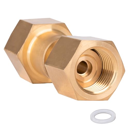 GRYVOZE CGA-320 to CGA-580 Adapter, Carbon Dioxide Bottom to Argon Nitrogen Regulator Flowmeter Thread Converter, CO2 to Argon Tank Adaptor Connect Fittings for Welding Gas Regulator Flow Meter