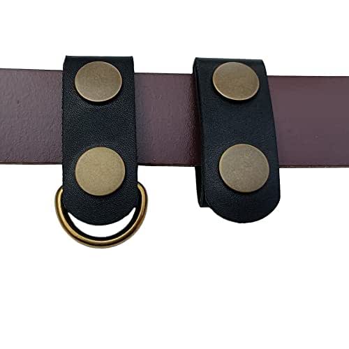 2 pack leather belt keepers+1 solid brass buckles,belt