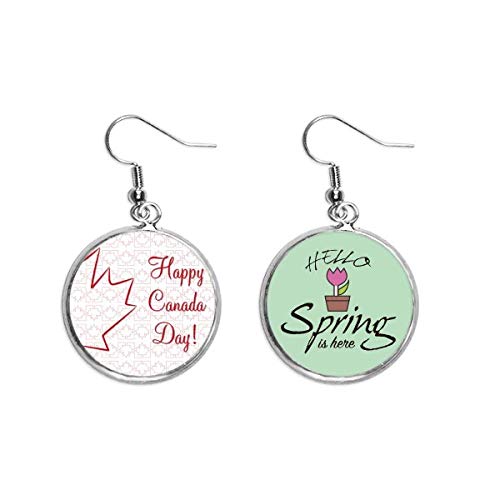 Pendientes de primavera con dibujo de maple leaf para lucir en festivales y eventos diarios