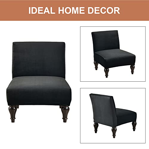 Image of Eco-Ancheng Armless Chair Slipcover Removable Armless Accent Chairs Covers Washable Armless Slipper Chair Slipcover Printed Armless Chair Furniture Protector Covers for Living Dining Room Hotel