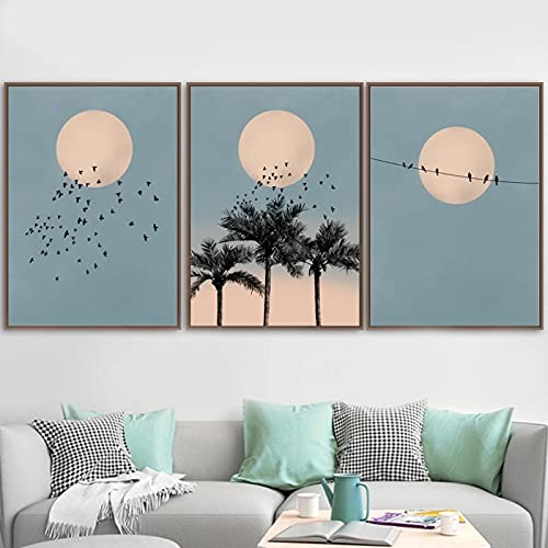 Affiches et Gravures Soleil Lune Oiseau pour créer une ambiance zen et chaleureuse dans le salon